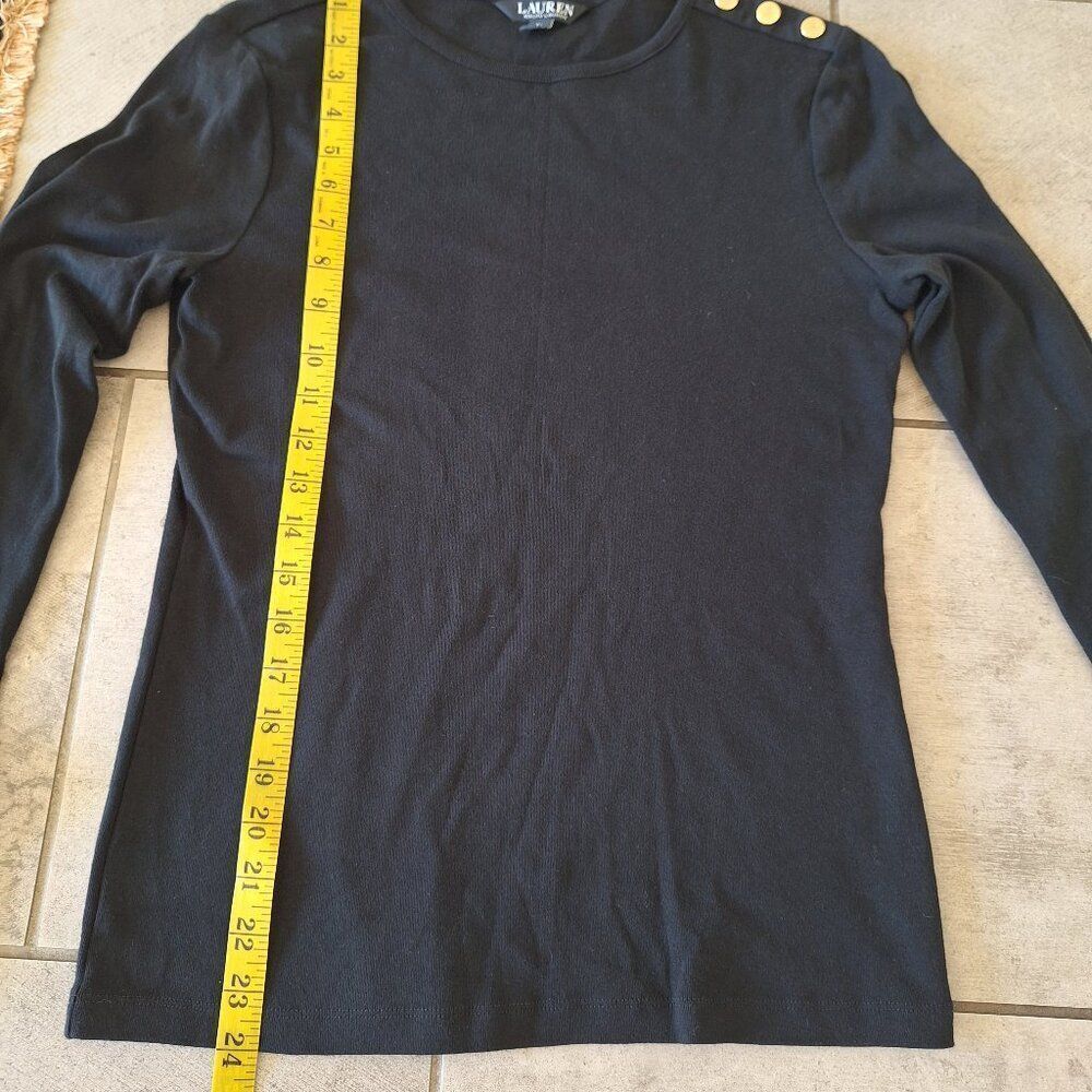 Lauren Ralph Lauren ‎ Black long sleeve top size M - Picture 5 of 6